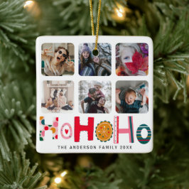 Ho Ho Ho Colorful 6 Foto Weihnachten Keramikornament