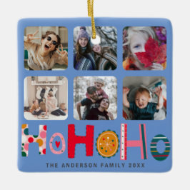 Ho Ho Ho Colorful 6 Foto Weihnachten Keramikornament