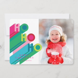 Ho Ho Ho Colorful Christmas Photo Cards Einladung