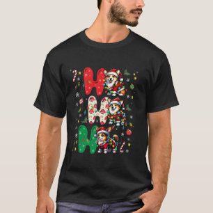 HO HO HO Corgi Weihnachtsfeier Weihnachtsmannmütze T-Shirt