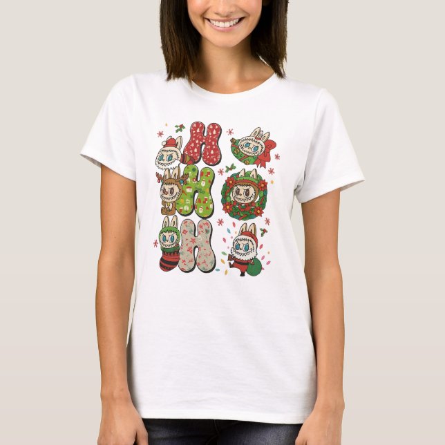 Ho Ho Ho Cute Christmas Monster Characters Tee (Vorderseite)