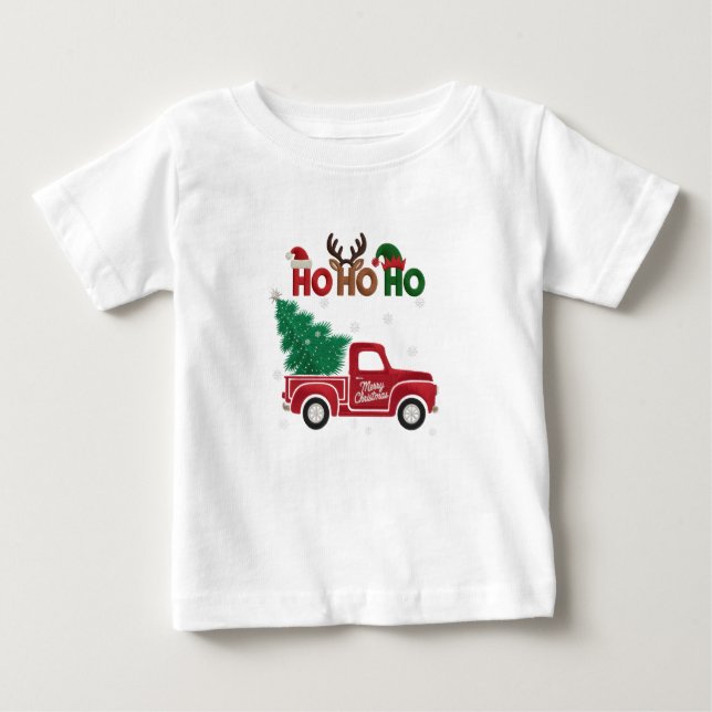 Ho-Ho-Ho Elegant Soft Merry Christmas Party Baby T-shirt (Vorderseite)