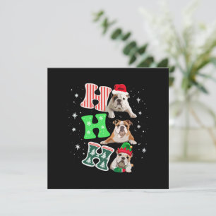 Ho Ho Ho English Bulldog Santa Rentier Weihnachten Einladung