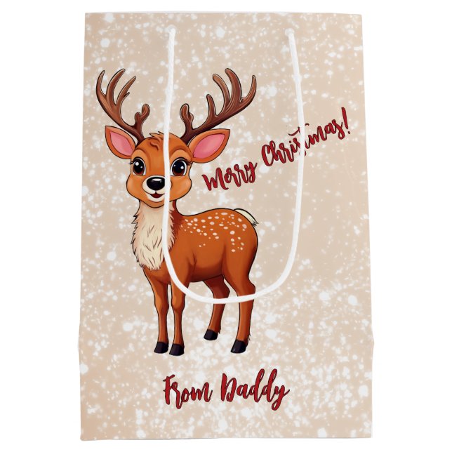 Ho-Ho-Ho! Es ist ein Rentier Mittlere Geschenktüte (Rückseite)
