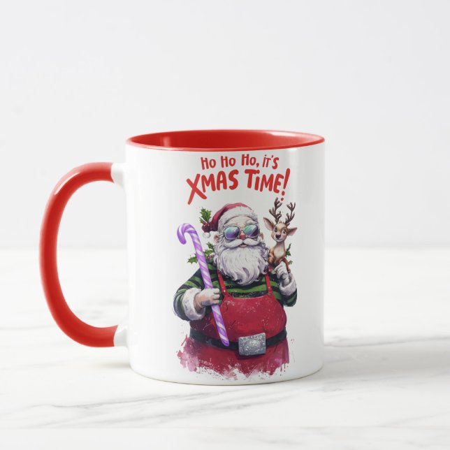 Ho Ho Ho. Es ist Weihnachten Zeit niedliches Desig Tasse (Links)