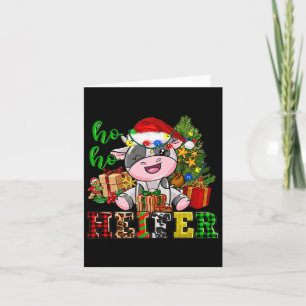 Ho Ho Ho Färse Weihnachten Kuh Santa Hut Farm Lebe Karte