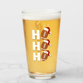 Ho Ho Ho Football | Funny Christmas Season Humor Glas