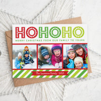 Ho Ho Ho Foto Collage Modern Holiday Card