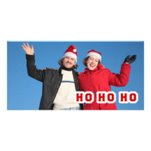HO HO HO Foto-Karten-Schablone