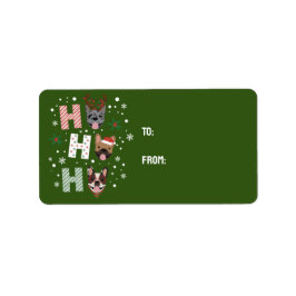 Ho Ho Ho French Bulldog Frohe Weihnachten Adressaufkleber