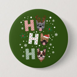 Ho Ho Ho French Bulldog Frohe Weihnachten Button