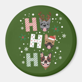 Ho Ho Ho French Bulldog Frohe Weihnachten Magnet