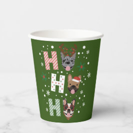 Ho Ho Ho French Bulldog Frohe Weihnachten Pappbecher