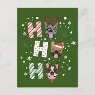 Ho Ho Ho French Bulldog Frohe Weihnachten Postkarte