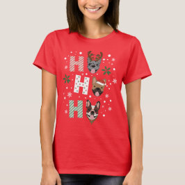 Ho Ho Ho French Bulldog Frohe Weihnachten T-Shirt