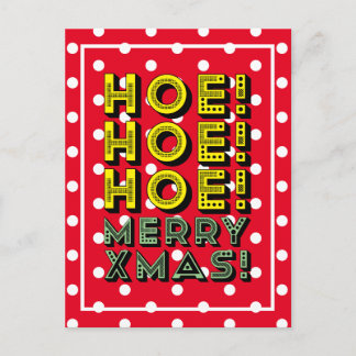 Ho! Ho! Ho! Frohe Weihnachten! Custom Colors Snowy Postkarte