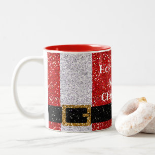 Ho Ho Ho Frohe Weihnachten! Glittery Santa Anzug Zweifarbige Tasse