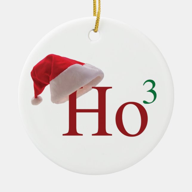 Ho Ho Ho frohe Weihnachten Keramik Ornament (Vorne)