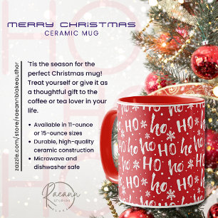 Ho-Ho-Ho Frohe Weihnachten Keramikbecher Zweifarbige Tasse
