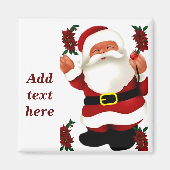 Ho! Ho! Ho! Frohe Weihnachten_ Magnet (Vorne)