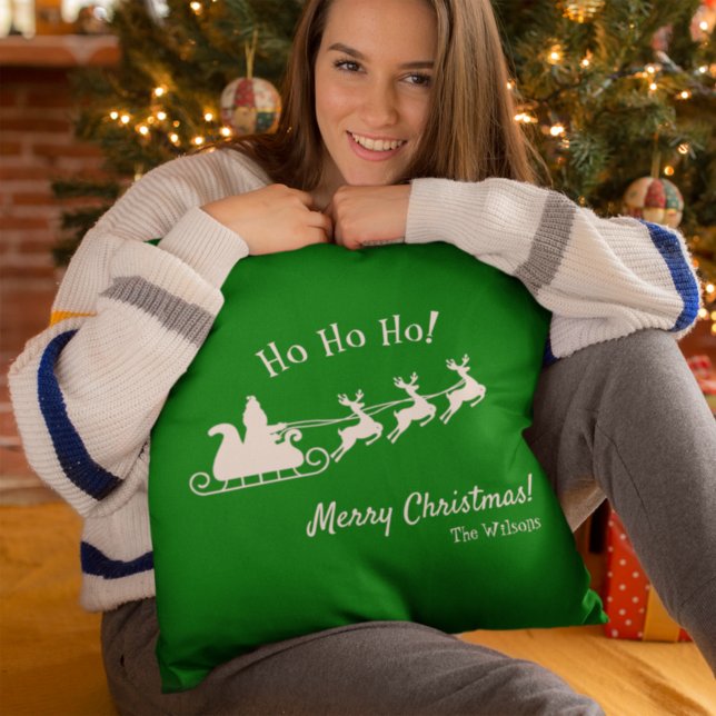 Ho Ho Ho Frohe Weihnachten mit dem Weihnachtsmann, Kissen (Von Creator hochgeladen)