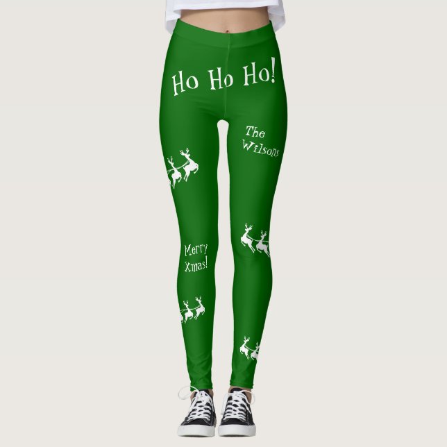 Ho Ho Ho Frohe Weihnachten mit dem Weihnachtsmann, Leggings (Vorderseite)