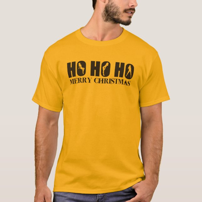 Ho Ho Ho Frohe Weihnachten T-Shirt (Vorderseite)