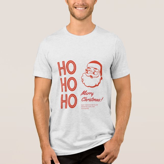 Ho Ho Ho! Frohe Weihnachten Tri-Blend Shirt (Vorderseite)