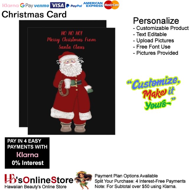 HO HO HO! Frohe Weihnachten vom Weihnachtsmann 2 (HO HO HO! Merry Christmas From Santa Claus Holiday Card 2.)