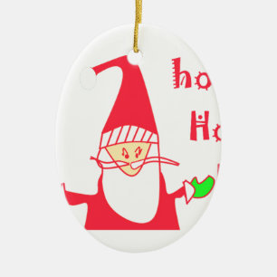 Ho Ho Ho Frohe Weihnachten von Santa.png Keramik Ornament