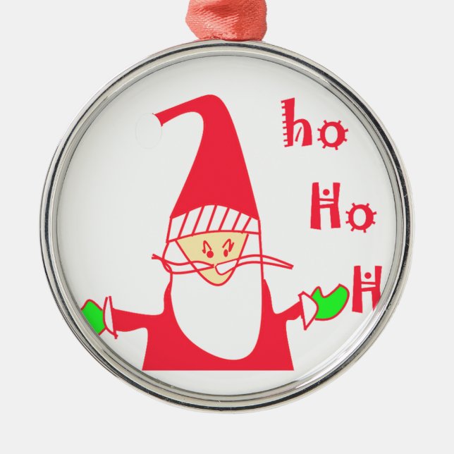 Ho Ho Ho Frohe Weihnachten von Santa.png Silbernes Ornament (Vorne)