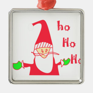 Ho Ho Ho Frohe Weihnachten von Santa.png Silbernes Ornament