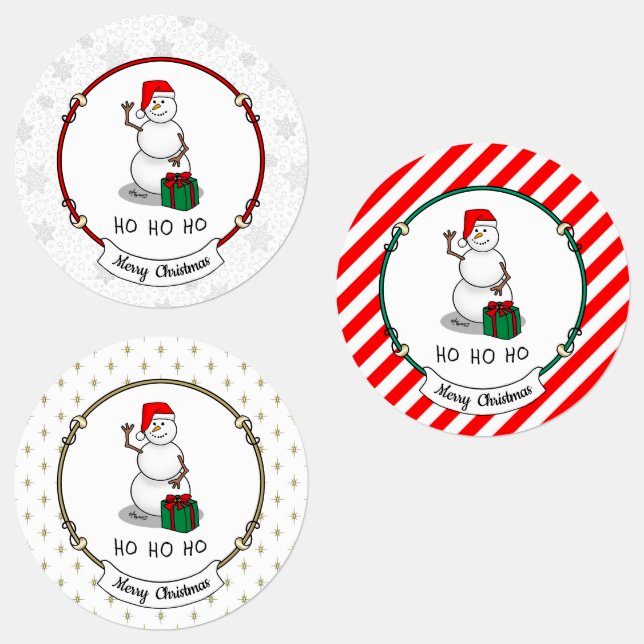 Ho Ho Ho Frohe Weihnachten Weihnachtsmann Niedlich Etiketten (Gruppe)