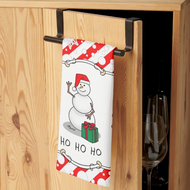 Ho Ho Ho Frohe Weihnachten Weihnachtsmann Niedlich Geschirrtuch (Drittel gefaltet)