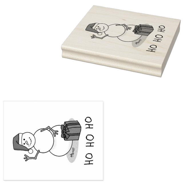 Ho Ho Ho Frohe Weihnachten Weihnachtsmann Niedlich Gummistempel (Stempel)