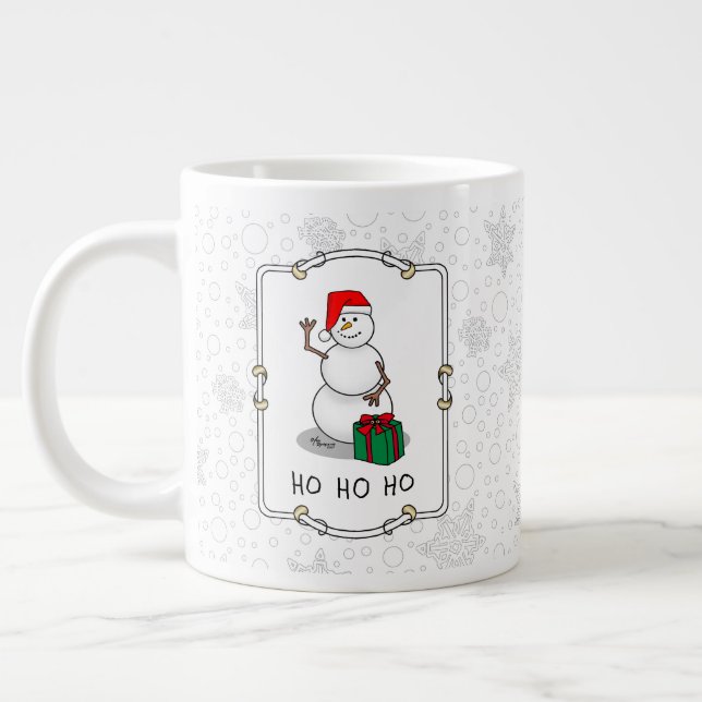 Ho Ho Ho Frohe Weihnachten Weihnachtsmann Niedlich Jumbo-Tasse (Links)