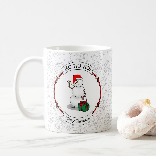 Ho Ho Ho Frohe Weihnachten Weihnachtsmann Niedlich Kaffeetasse (Mit Donut)