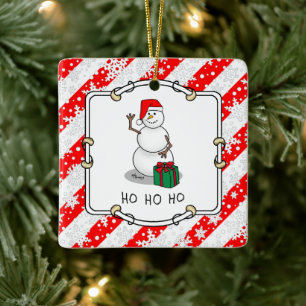 Ho Ho Ho Frohe Weihnachten Weihnachtsmann Niedlich Keramikornament