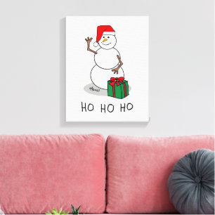 Ho Ho Ho Frohe Weihnachten Weihnachtsmann Niedlich Leinwanddruck