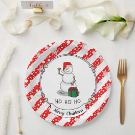 Ho Ho Ho Frohe Weihnachten Weihnachtsmann Niedlich Pappteller