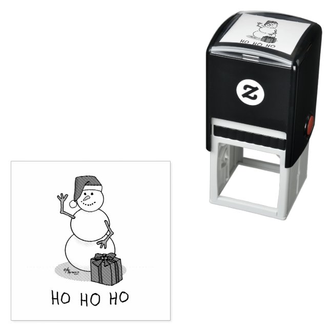 Ho Ho Ho Frohe Weihnachten Weihnachtsmann Niedlich Permastempel (Beispiel)
