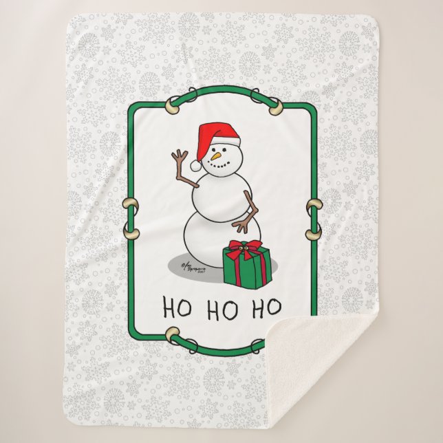 Ho Ho Ho Frohe Weihnachten Weihnachtsmann Niedlich Sherpadecke (Vorderseite)