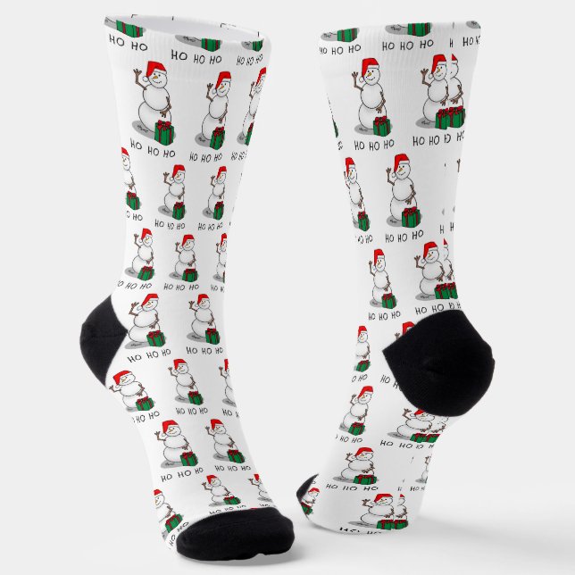 Ho Ho Ho Frohe Weihnachten Weihnachtsmann Niedlich Socken (Gewinkelt)