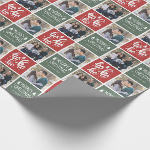 Ho Ho Ho Frohe Weihnachts Foto Wrapping Paper Geschenkpapier
