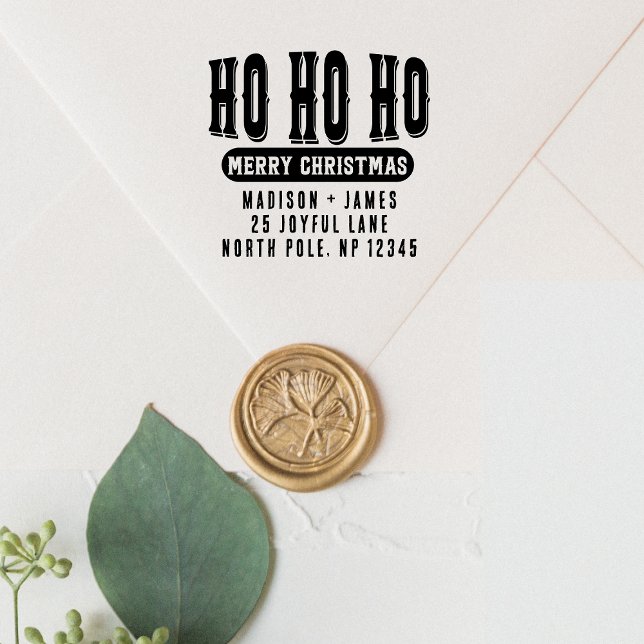 Ho Ho Ho Frohe Weihnachts-Rücksendeadresse Permastempel (Von Creator hochgeladen)