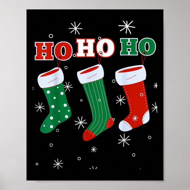 Ho-ho-ho frohe Weihnachtsbaum Xmas Familie Christm Poster (Vorne)