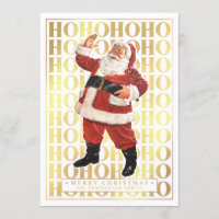 Ho Ho Ho Frohe Weihnachtskarten Imitats Gold Foil