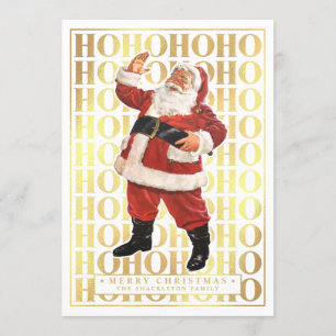 Ho Ho Ho Frohe Weihnachtskarten Imitats Gold Foil Einladung
