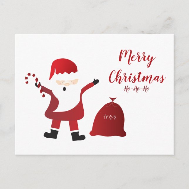 Ho Ho Ho Frohe Weihnachtsmann Postkarte (Vorderseite)