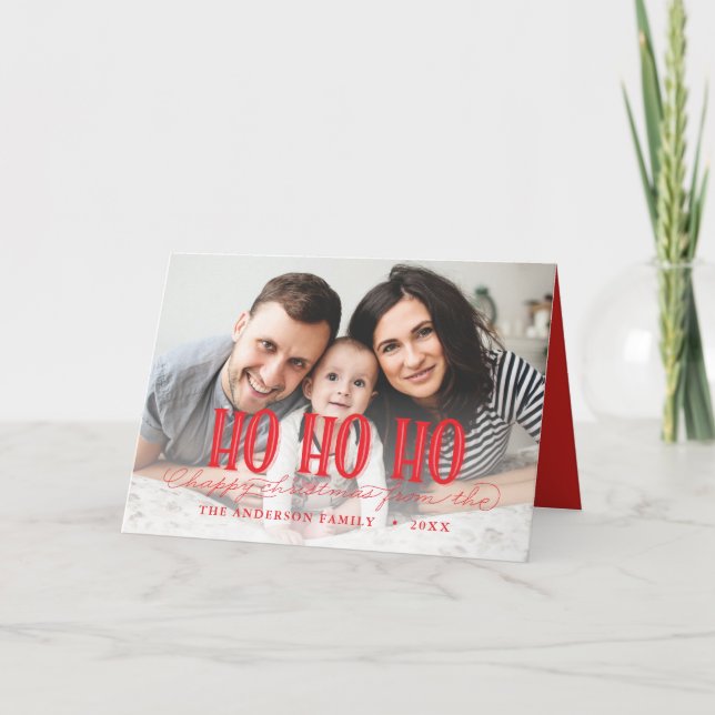 Ho ho ho fröhliche Weihnachts-Foto-Urlaubskarte Karte (Vorderseite)